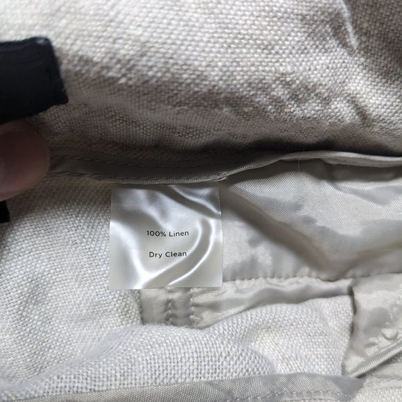 Talbots Womens 100% Irish Linen Tan Wide Leg‎ Crop Pants Tie Belt Size 10 - Picture 3 of 6